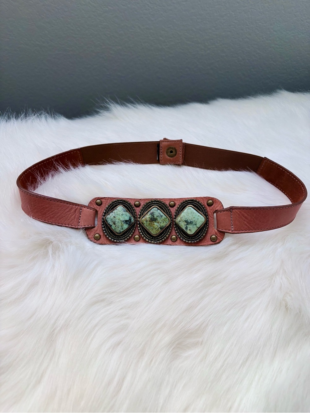 Turquoise Leather Belt 🧚🏼✨ high waisted